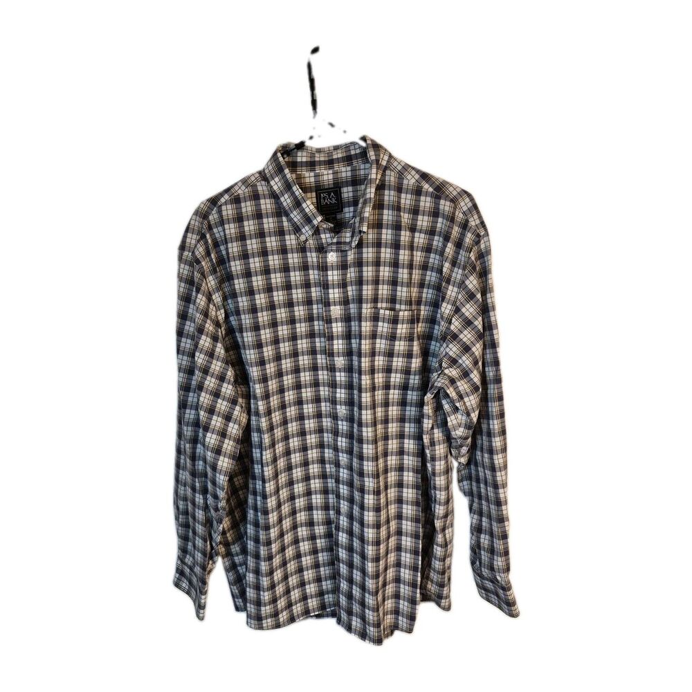 Jos. A. Bank Traveler's Collection Men's Shirt Size XL Plaid Cotton Button Down